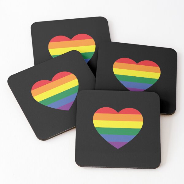 Item preview, 'Rainbow Heart' (Black) designed and sold by The Button Gal.