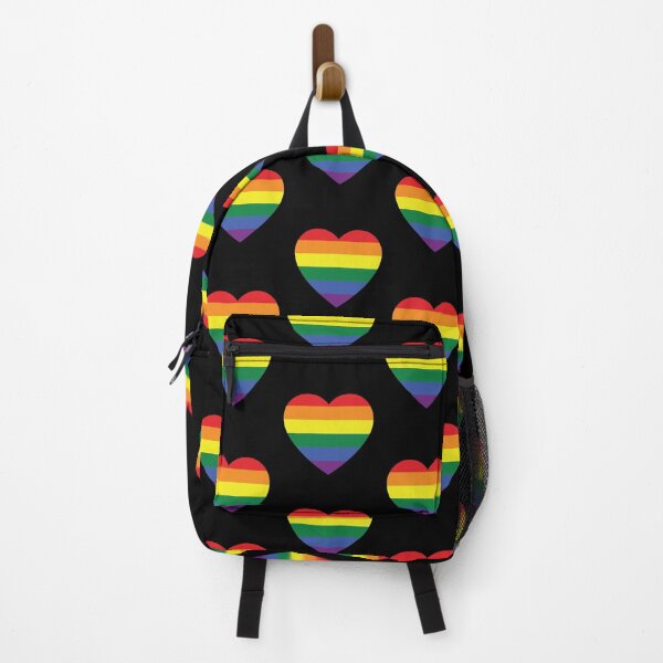 Item preview, 'Rainbow Heart' (Black) designed and sold by The Button Gal.