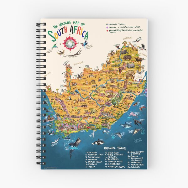 Item preview, Wildlife Map of South Africa designed and sold by Green Humour.
