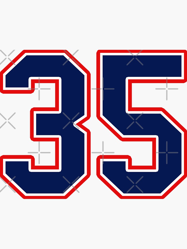 "Number Thirty Five 35 Sports Jersey" Sticker for Sale by MSBDesign