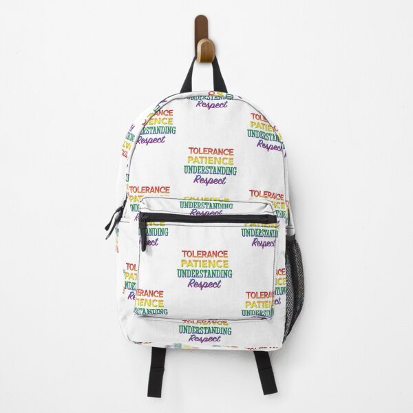 Item preview, 'Tolerance Patience Understanding Respect' (White) designed and sold by The Button Gal.