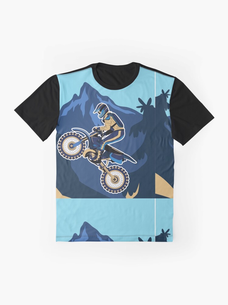 Alternate view of Mountain Bike Rider Artwork Design Graphic T-Shirt