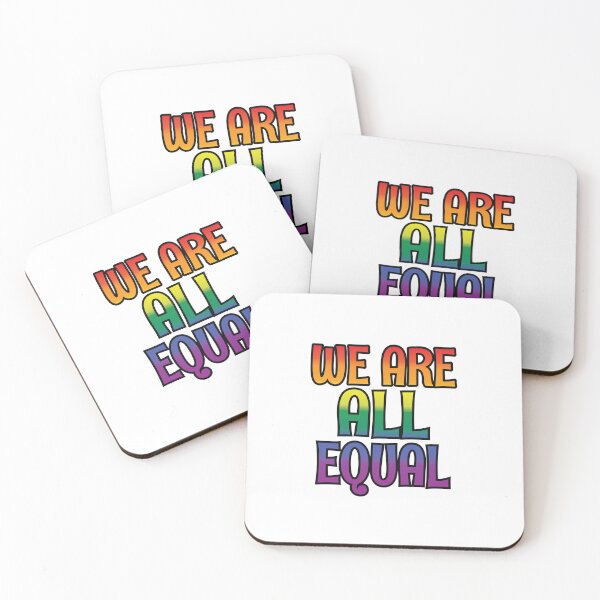 Item preview, 'We Are All Equal' (White) designed and sold by The Button Gal.