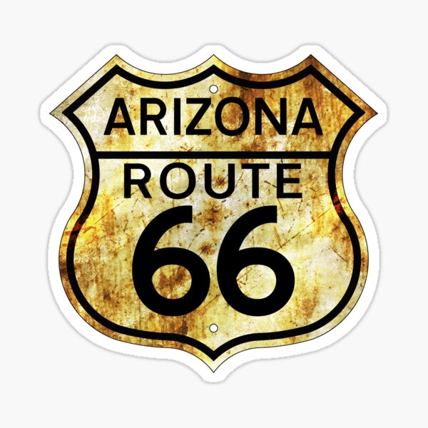 ROUTE 66 ARIZONA SCENIC HIGHWAY RUSTED AND DISTRESSED Sticker