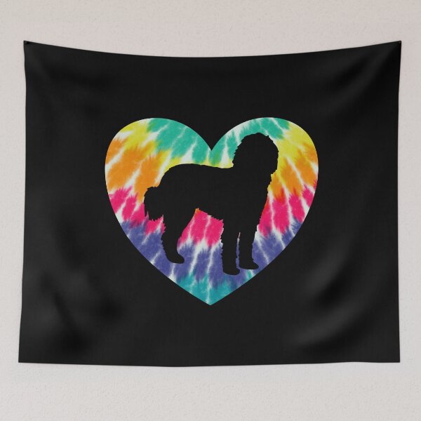 Item preview, Aussiepoo Dog Heart With Tie Dye Print For Aussiedoodle Dog Mom designed and sold by JokeGysen.