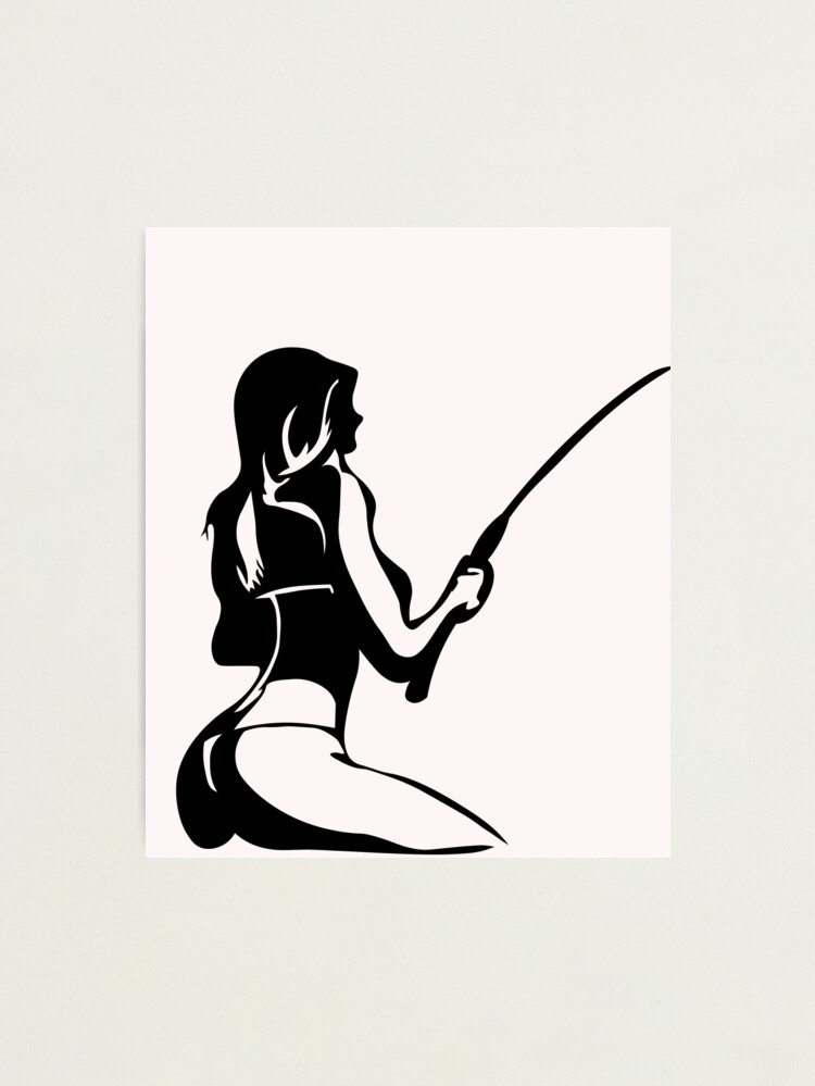 Colour vector fishing illustration of pin up girl 19197103 Vector Art at  Vecteezy