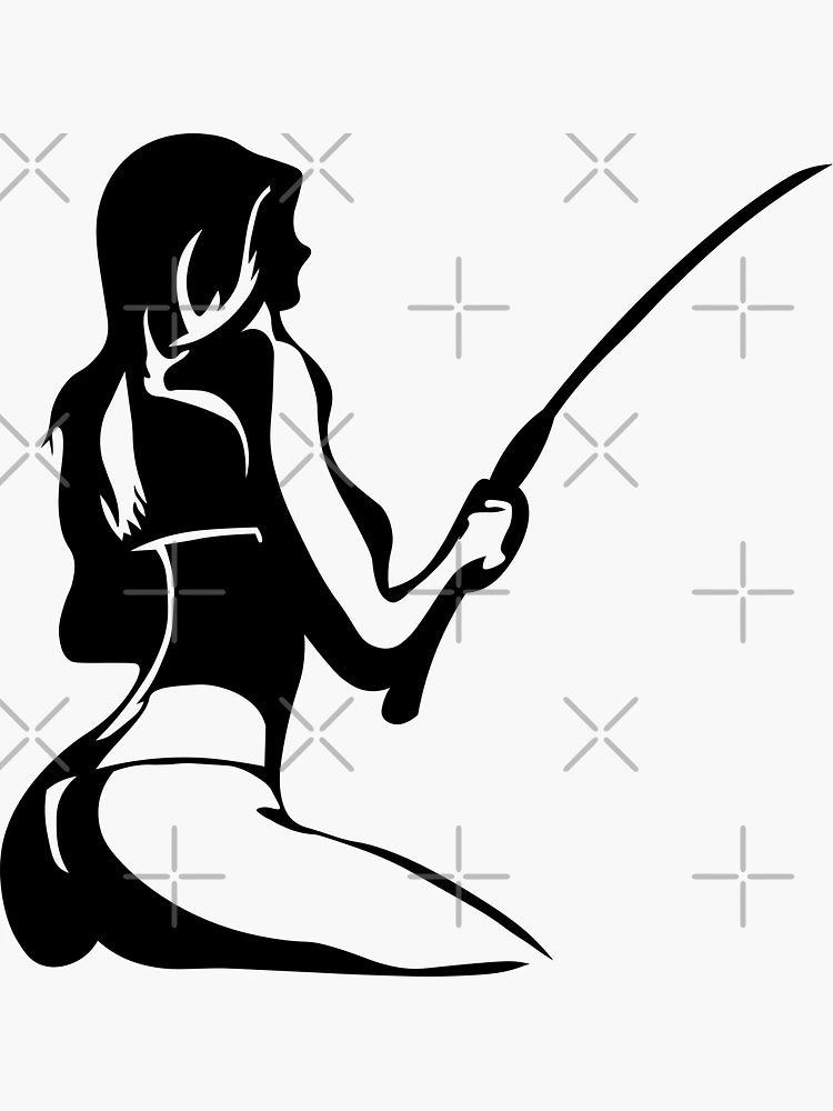 Sexy Girl Fishing - Women Carp Fishing  Sticker for Sale by