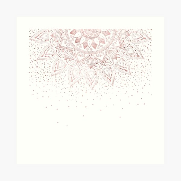 Elegant rose gold mandala confetti design Art Print