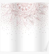 Elegant rose gold mandala confetti design Poster