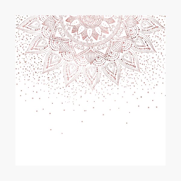 Elegant rose gold mandala confetti design Photographic Print