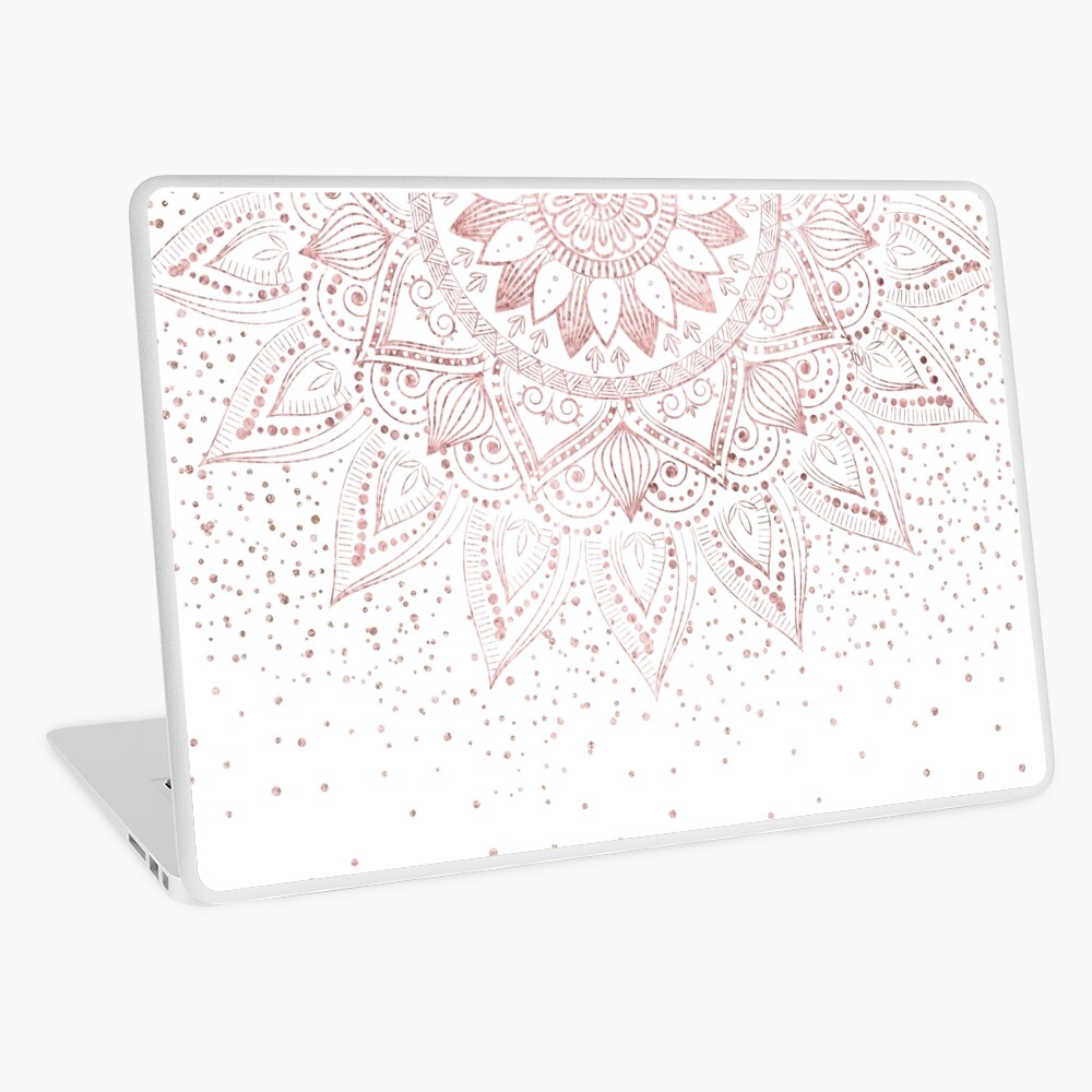 Elegant rose gold mandala confetti design Laptop Skin