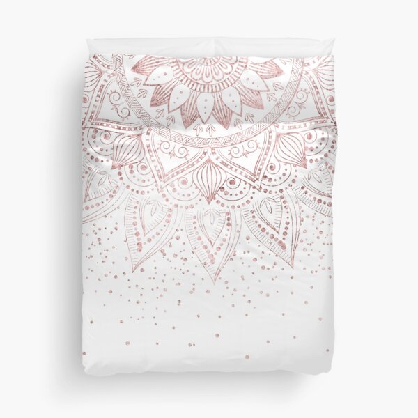 Elegant rose gold mandala confetti design Duvet Cover
