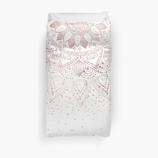 Elegant rose gold mandala confetti design Duvet Cover