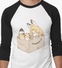 Serval Cat in a Box Kemono Friends Men's Baseball ¾ T-Shirt