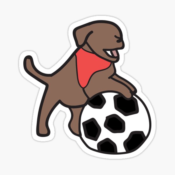"Dog With Soccer Ball 3 Sticker" Sticker for Sale by mariettakriiut