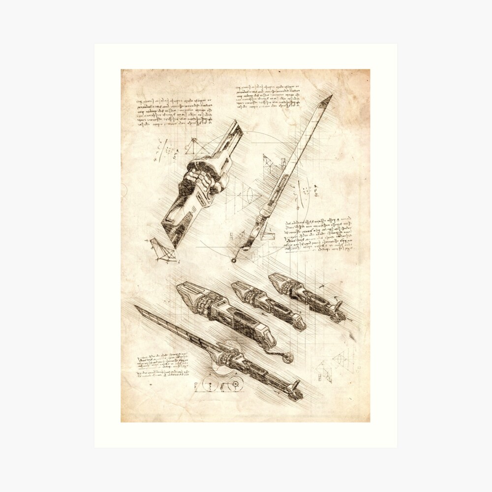 Apex Legends Crypto Heirloom Biwon Blade Sketch Poster