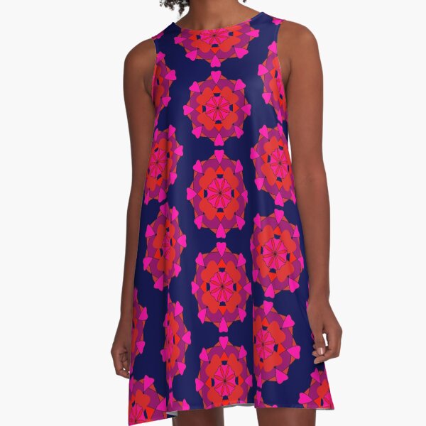 Retro Rose A-Line Dress