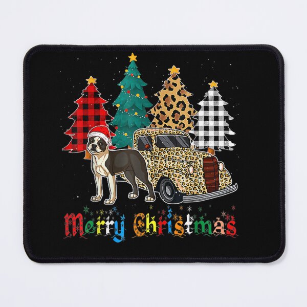 Item preview, Boston Terrier plaid leopard xmas tree holiday designed and sold by nguyenchimina.