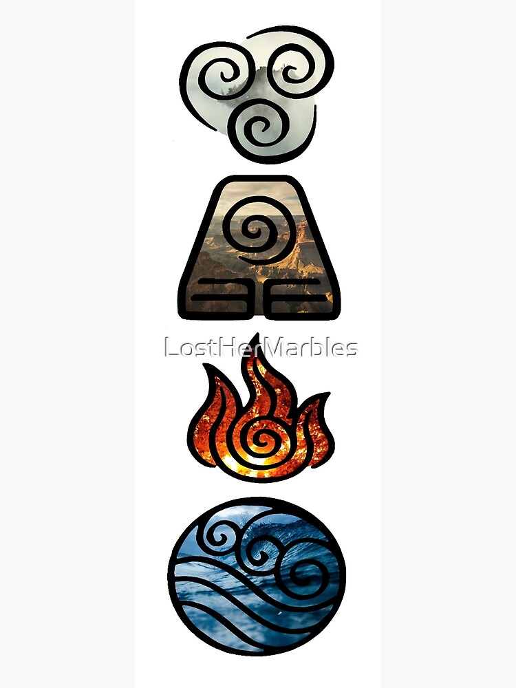 "Avatar the Last Airbender Element Symbols" Poster by LostHerMarbles Redbubble