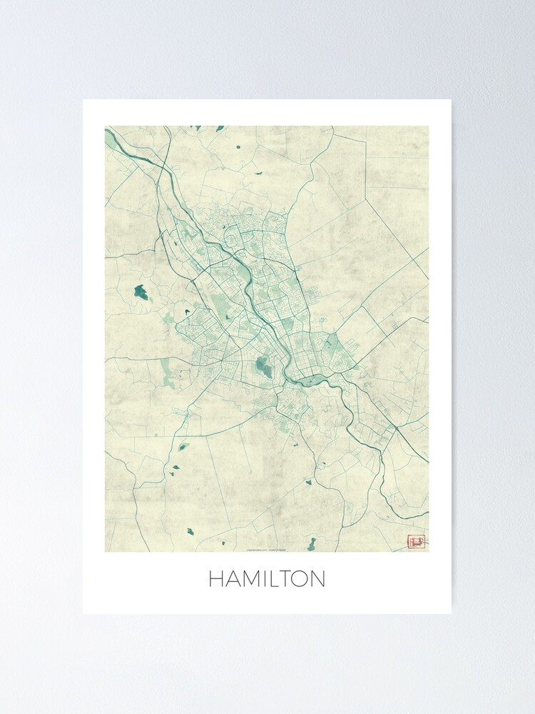 Thumbnail 2 of 3, Poster, Hamilton Blue Vintage designed and sold by HubertRoguski.