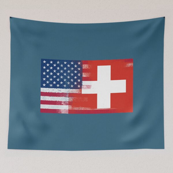 Item preview, Swiss American Half Switzerland Half America Flag designed and sold by TuaMaxhu.