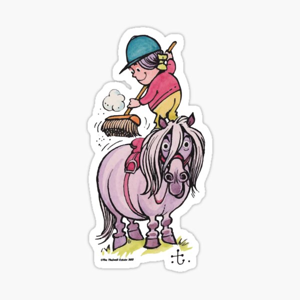 Item preview, Thelwell Rider Cleaning Their Horse designed and sold by TuaMaxhu.