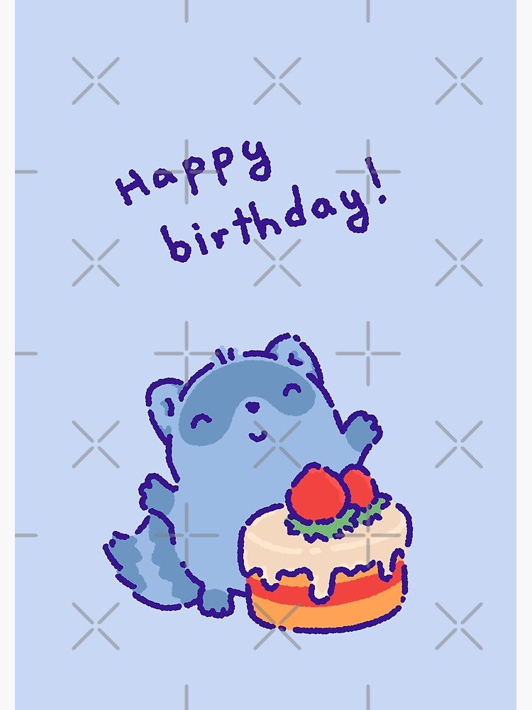Tarjetas de felicitación «Mapache con un pastel de cumpleaños. ¡Feliz  cumpleaños! Linda tarjeta de cumpleaños de mapache» de tinyartsshop |  Redbubble