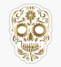 Polierter kupferner Zuckerschädel Sticker