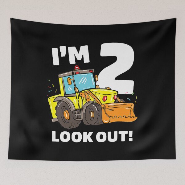 Item preview, I'm 2 Look Out Construction Truck 2nd Birthday Boy 2 Gift Bulldozer designed and sold by MalloWilli.