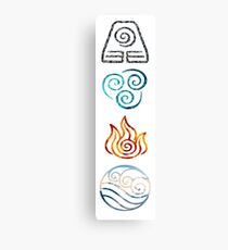 Avatar die letzten Airbender Element Symbole Leinwanddruck