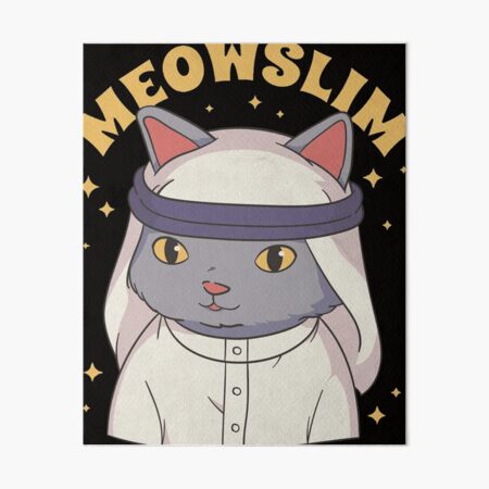 Muslim Cat Art Board Print By MomoPeachTi Redbubble