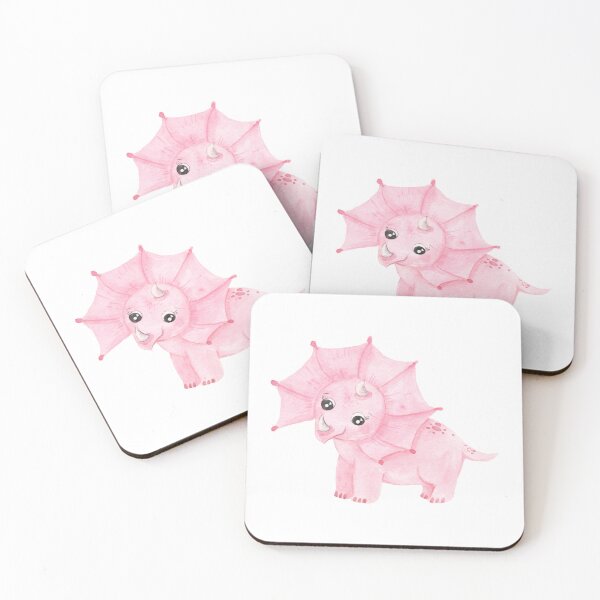 Item preview, Watercolor Pink Triceratops Dinosaur designed and sold by DearSunny.