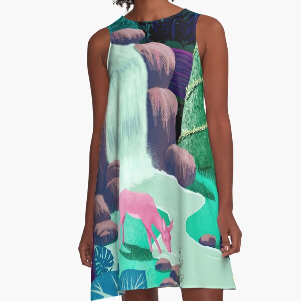 The Whispering Waters of Eventide Vale A-Line Dress