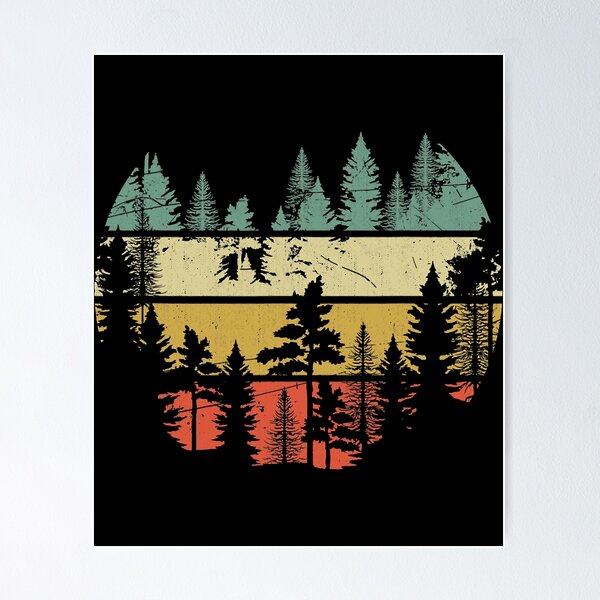 Item preview, Wildlife Trees Outdoors Nature Retro Forest designed and sold by BennetJaco.