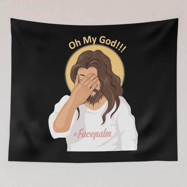 Item preview, Jesus, Facepalm, Atheist ,  Oh My God  designed and sold by nedrae.