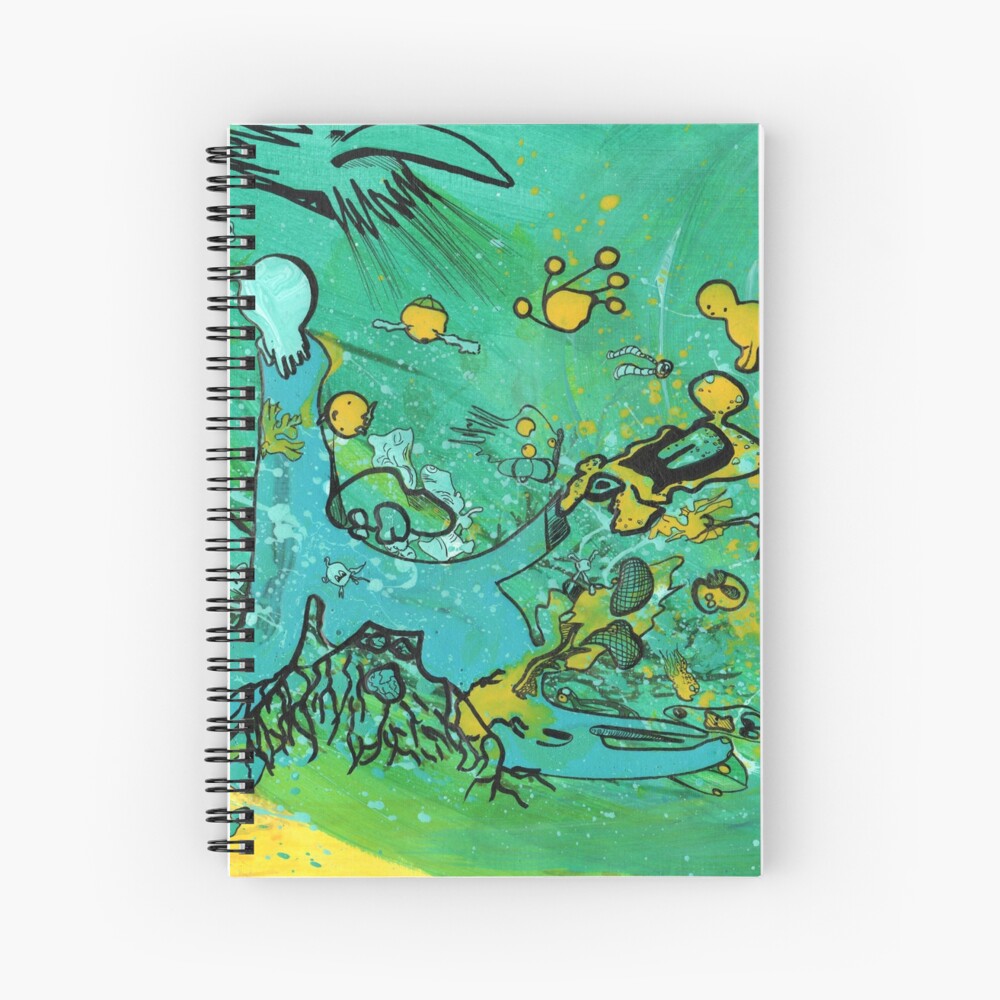 Line monster drawing colorful Spiral Notebook
