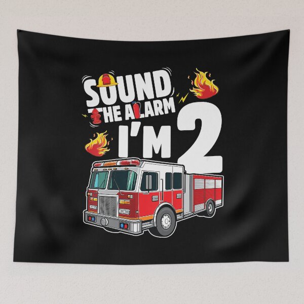 Item preview, Sound The Alarm I'm 2 Fire Truck 2 Year Old Firefighter 2nd Birthday designed and sold by MalloWilli.