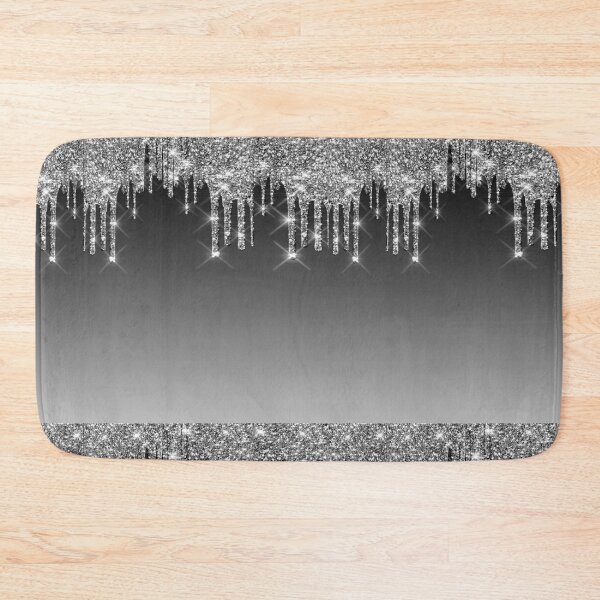 Item preview, Silver Gray Glitter Dripping  designed and sold by TrendyGlitter.