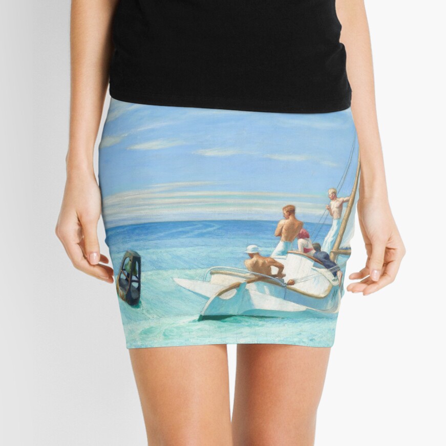 Ground Swell Oil Painting by Edward Hopper Mini Skirt