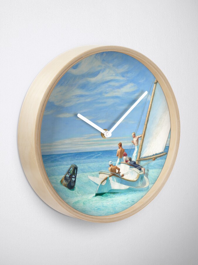 Alternate view of Ground Swell Oil Painting by Edward Hopper Clock