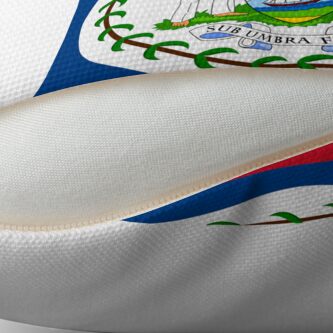 Aperçu 2 sur 3. Coussin avec l'œuvre Drapeau du Belize créée et vendue par Shorlick.