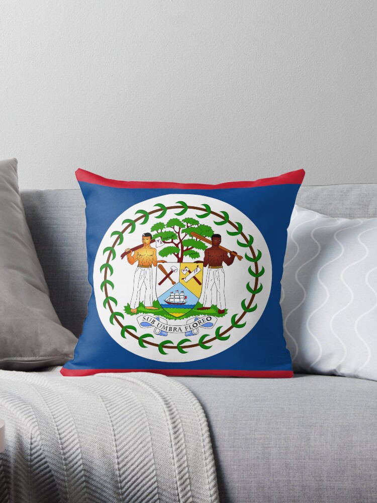 Aperçu 1 sur 3. Coussin avec l'œuvre Drapeau du Belize créée et vendue par Shorlick.