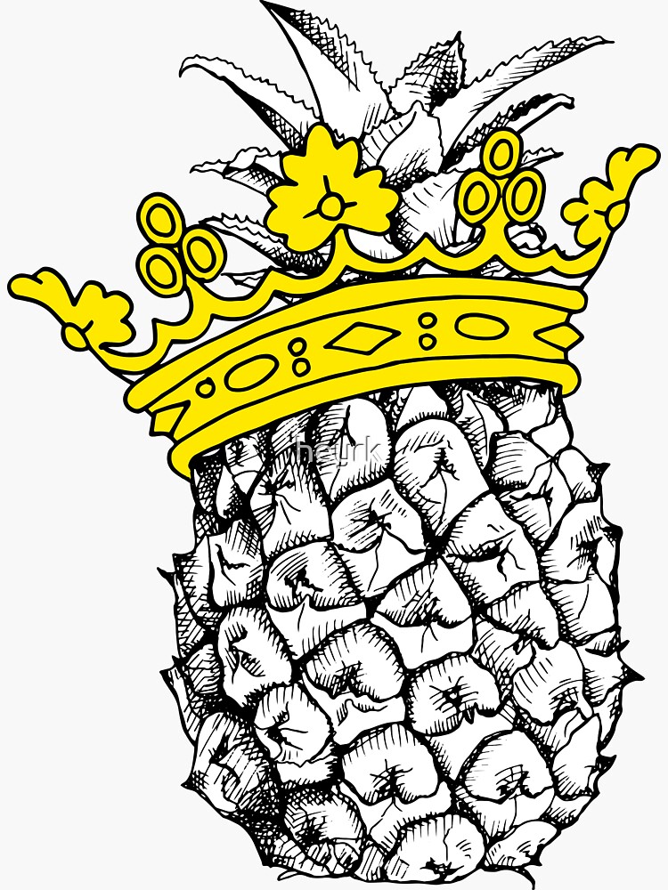 "Pineapple Crown" Sticker for Sale by heyrk Redbubble