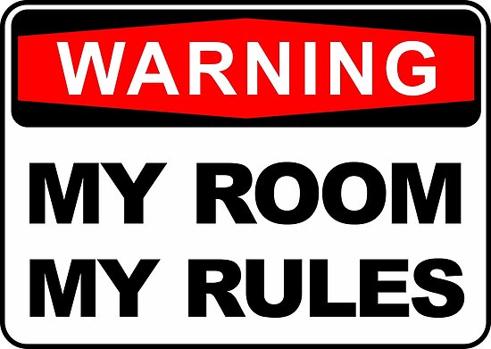 "My Room, my rules, room door sign, sticker, poster, Wall Tapestry ...