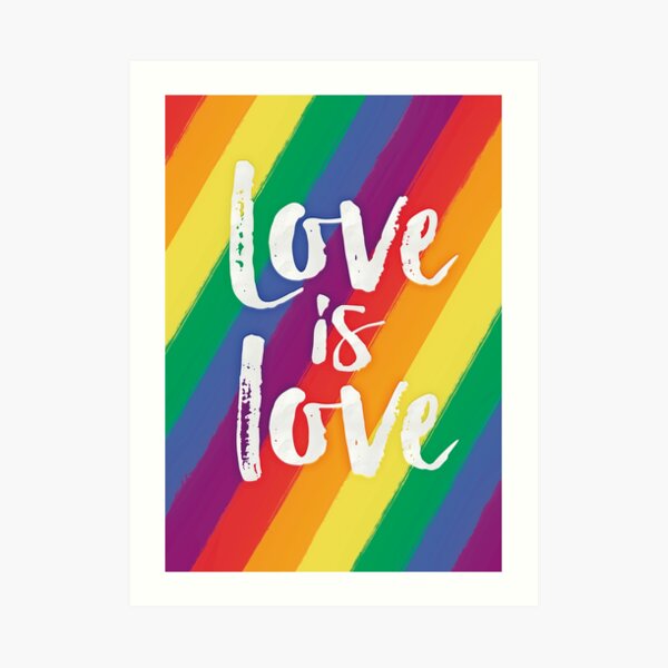 El amor es amor - orgullo de la bandera del arco iris Lámina artística