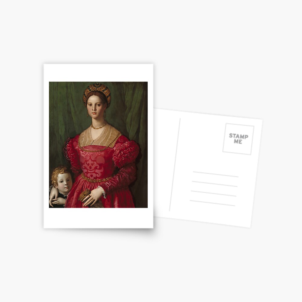 A Young Woman and Her Little Boy Oil Painting by Agnolo Bronzino Postcard