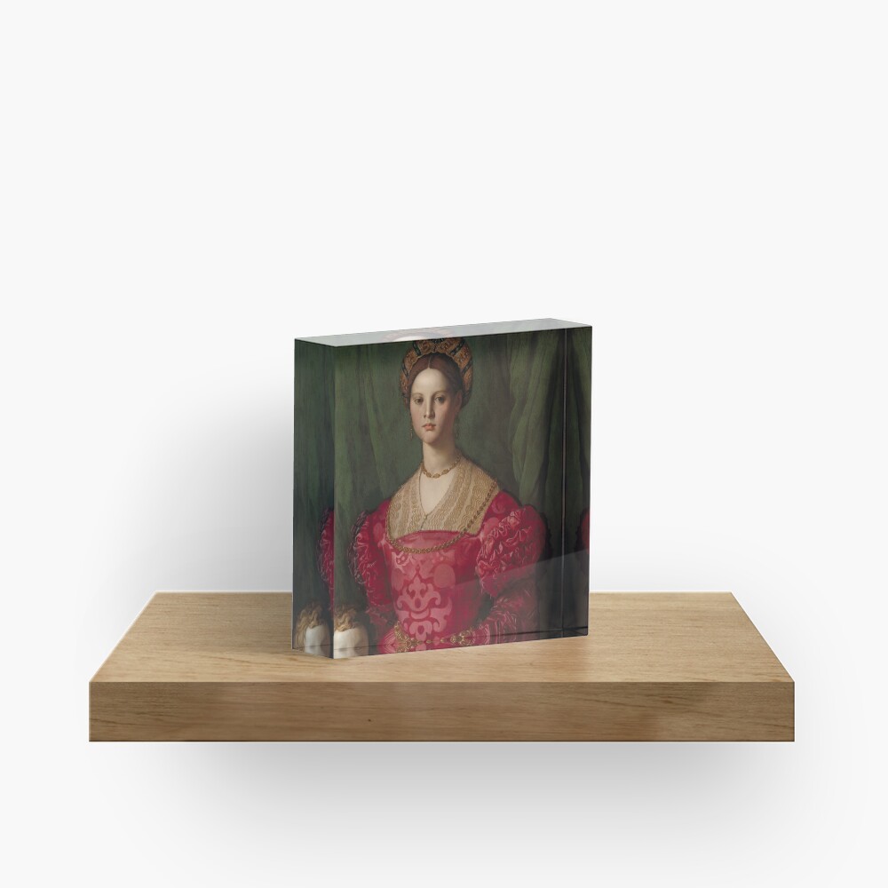 A Young Woman and Her Little Boy Oil Painting by Agnolo Bronzino Acrylic Block