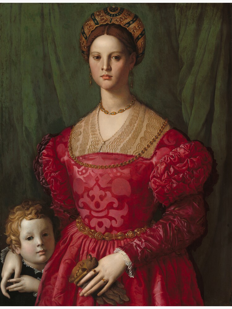 A Young Woman and Her Little Boy Oil Painting by Agnolo Bronzino by podartist
