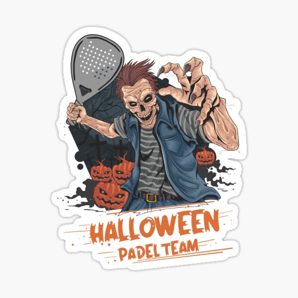 "Padel Halloween Zombie holding a Paddle Tennis Racket" Sticker for