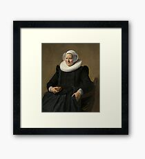Portrait of an Elderly Oil Painting Lady by Frans Hals Framed Print